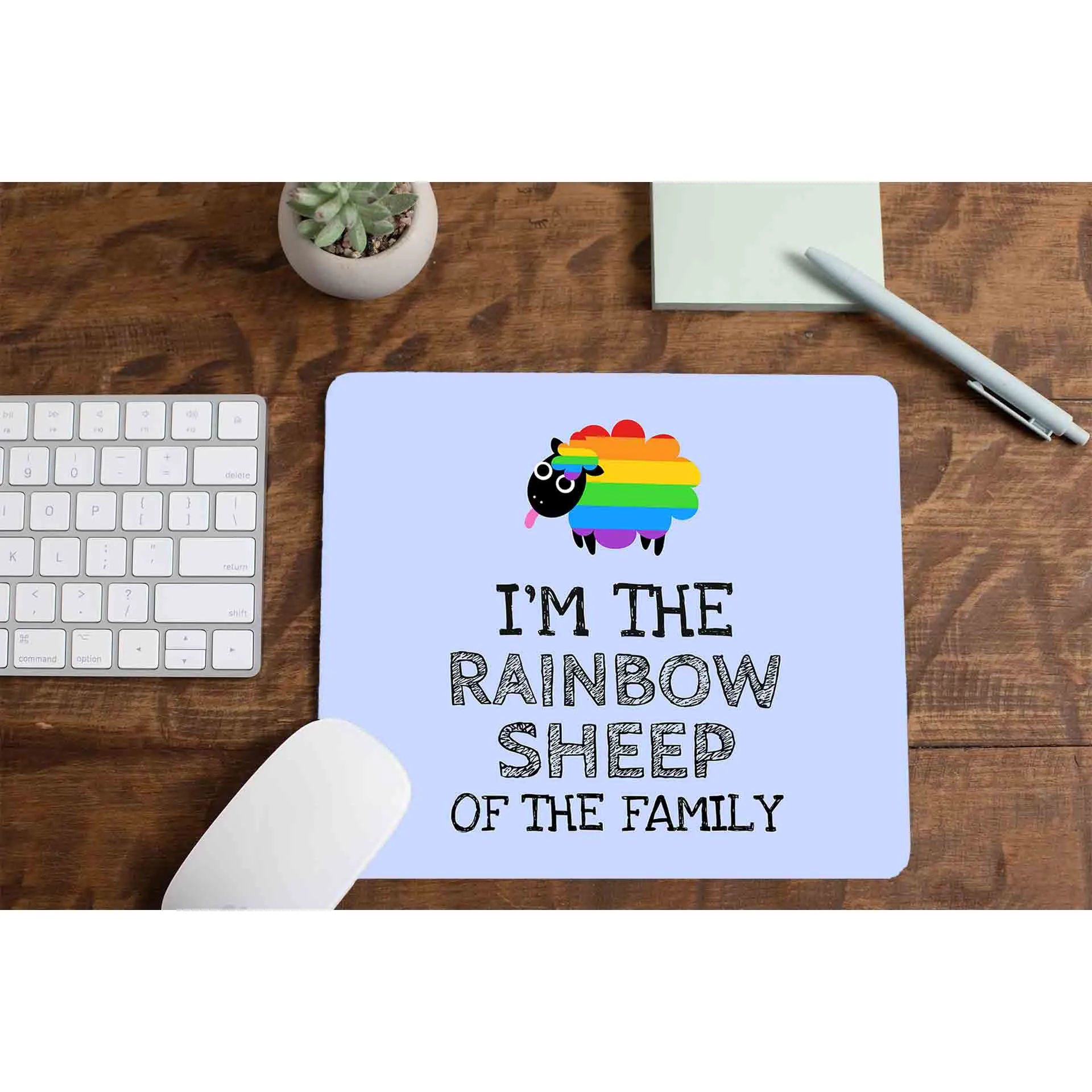 Pride Mousepad - Rainbow Sheep Of The Family