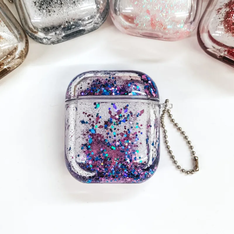 Protective AirPods Case in Purple Sparkle