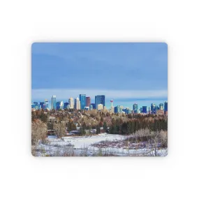 Rectangular Mouse Pad - Downtown Calgary HDR Winter River Park