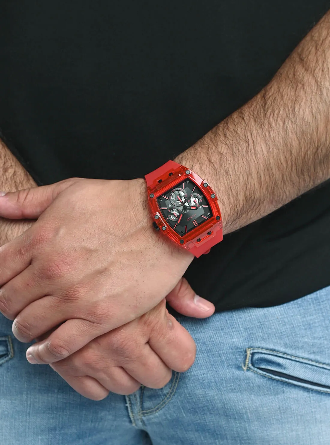 Red Phoenix Transparent Silicone Watch