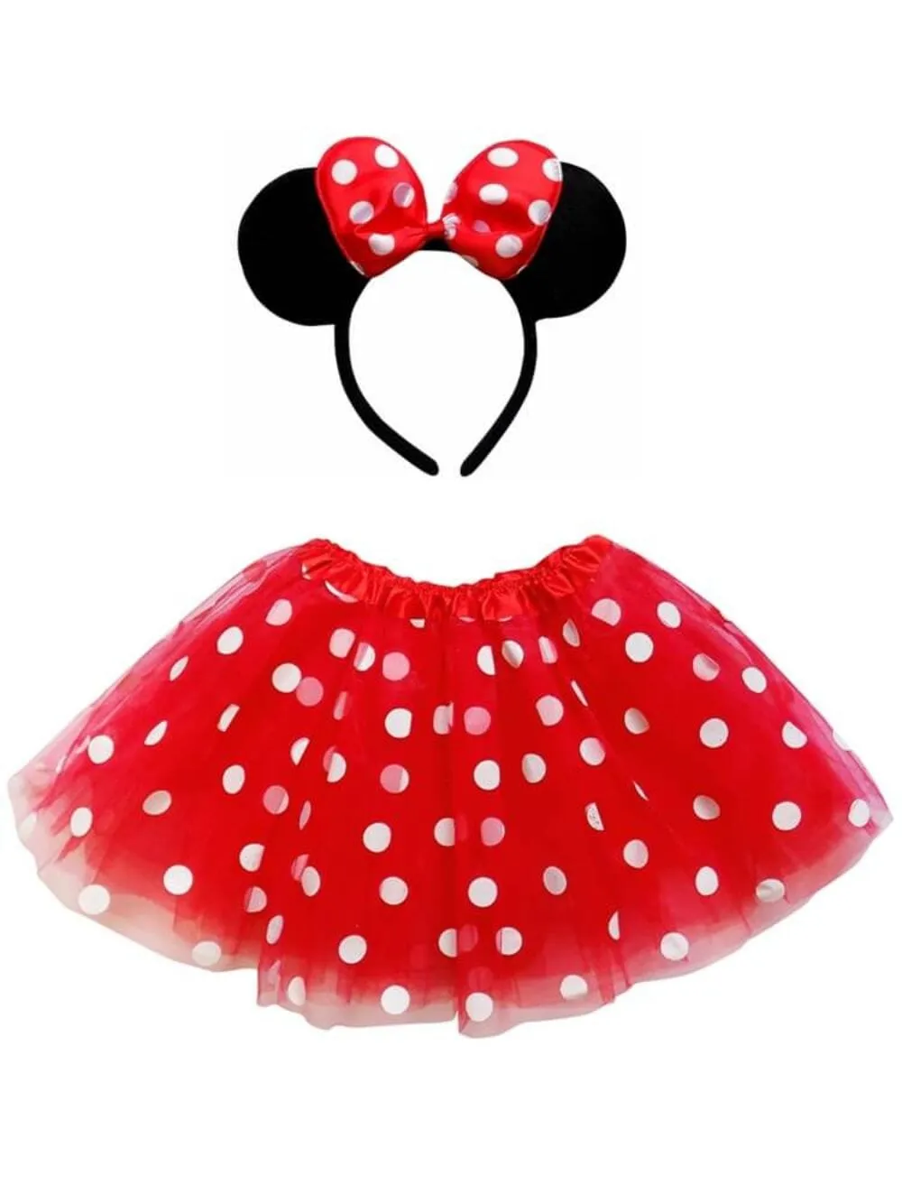 Red Polka Dot Mouse Costume - Girls Red Polka Dot Mouse Tutu Kids Costume Set