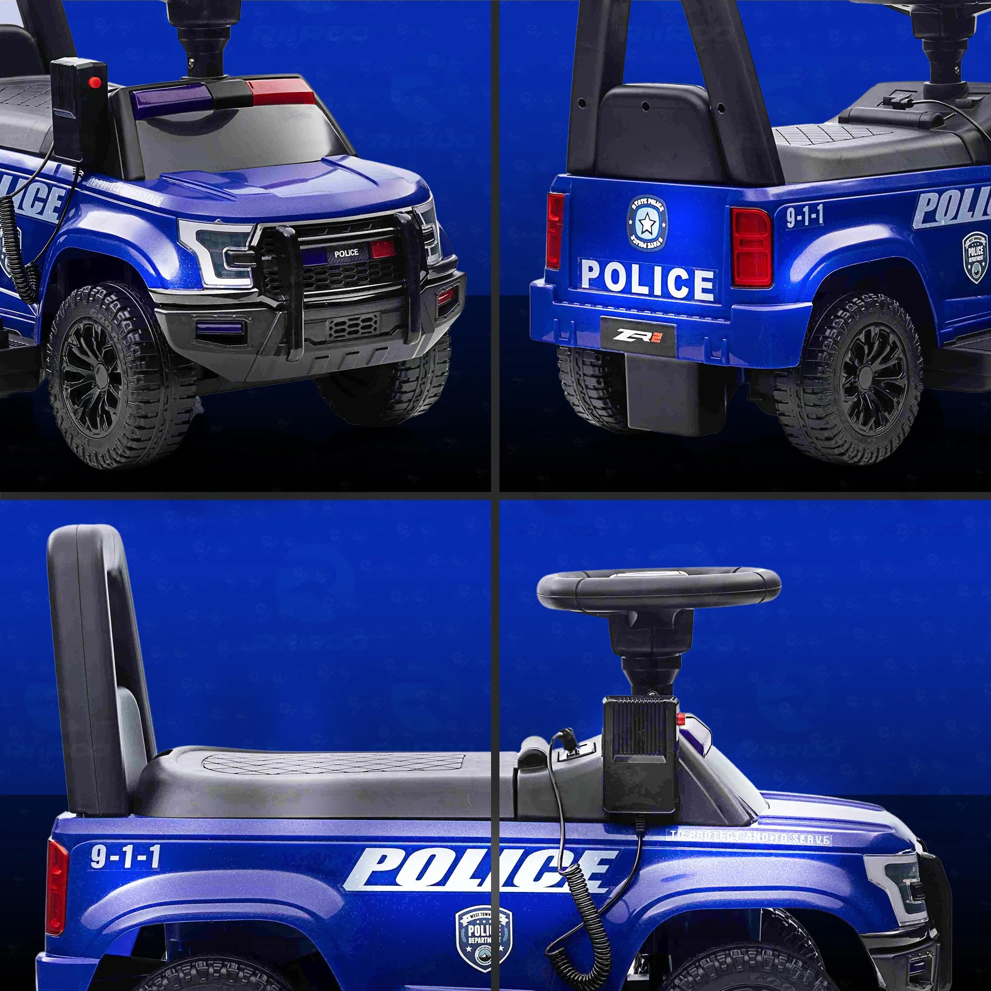 RiiRoo 6V Police Pursuit Push Along & Electric