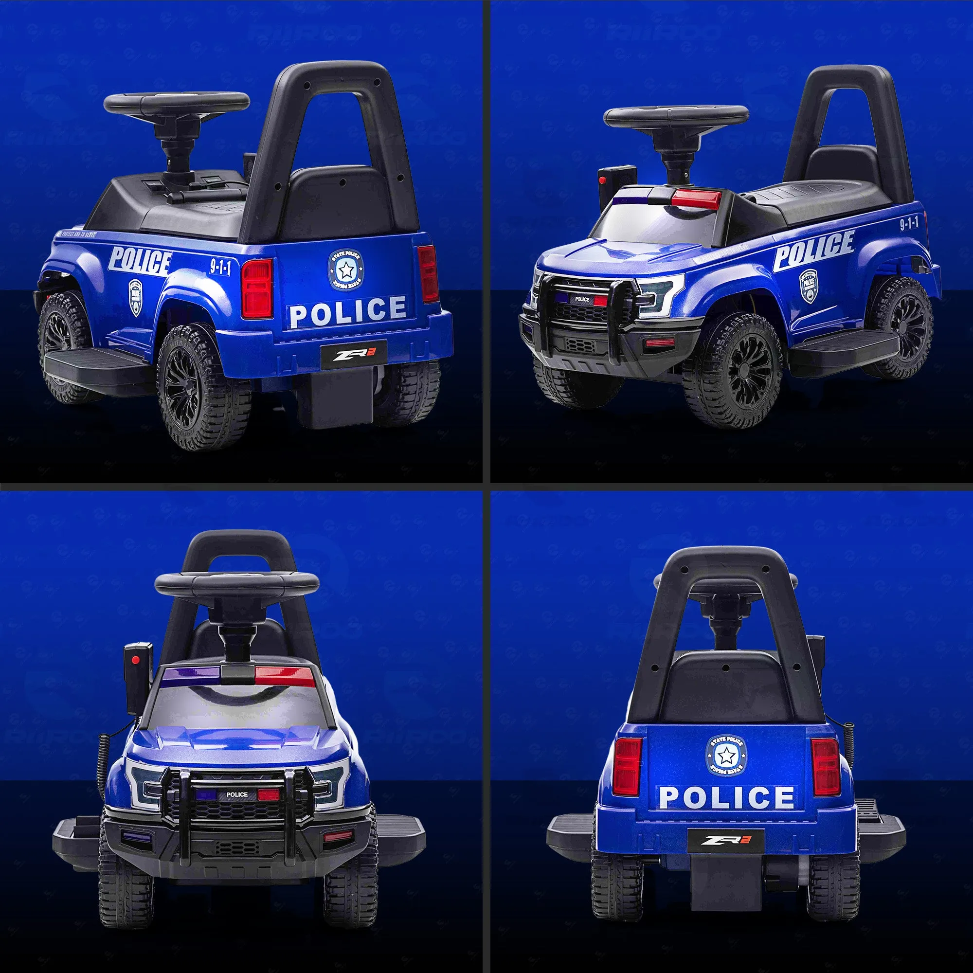 RiiRoo 6V Police Pursuit Push Along & Electric