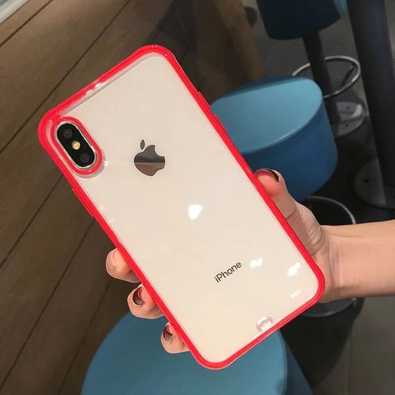 Shockproof Bumper Transparent Silicone Phone Case For iPhone 11 2019 X XS XR XS Max 8 7 6 6S Plus Clear protection Back Cover