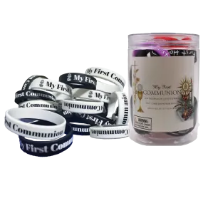 Silicone bracelets (black and white) with FREE Communion Display Case