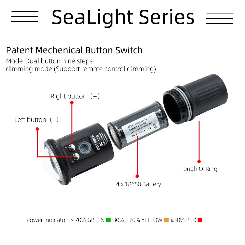 Spare Battery for SL120 diving light