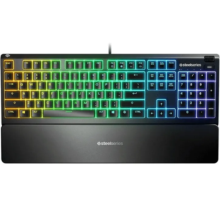 SteelSeries Apex 3 RGB Whisper-Quiet Keys Gaming Keyboard Water Resistant