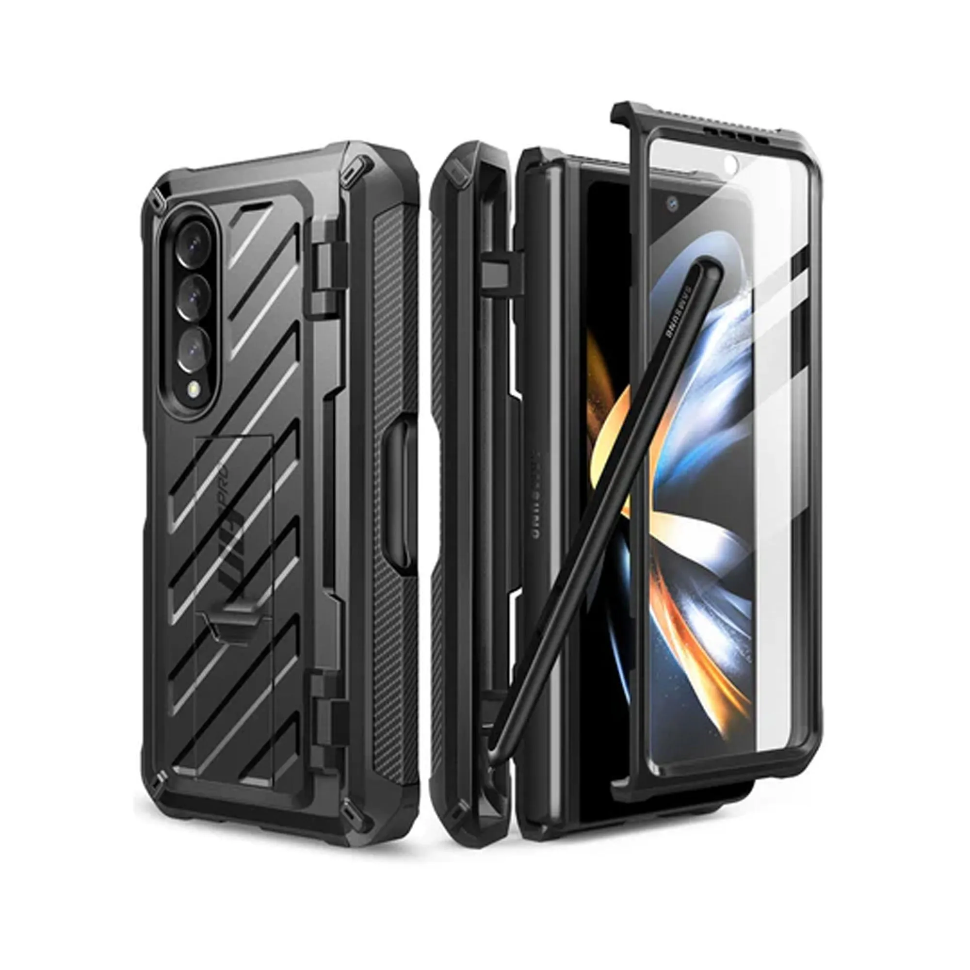 Supcase Unicorn Beetle Pro Rugged Case for Samsung Galaxy Z Fold 3 with Built-in Screen Protector - Black