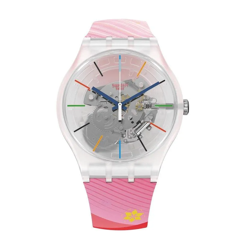 Swatch RED RIVERS AND MOUNTAINS Watch SO29Z105