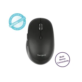 Targus Midsize Comfort Bluetooth Wireless Mouse | Multi-Device connectivity for 3 Devices | DefenseGuard Antimicrobial Protection | AMB582 Black