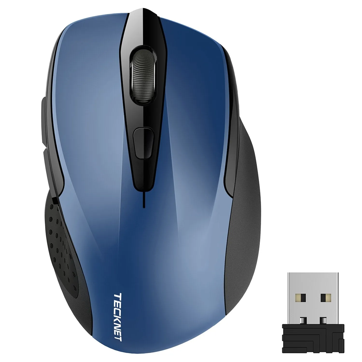 TeckNet Pro 2.4G Ergonomic Wireless Mobile Optical Mouse with USB Nano Receiver for Laptop,PC,Computer,Chromebook,Notebook,6 Buttons