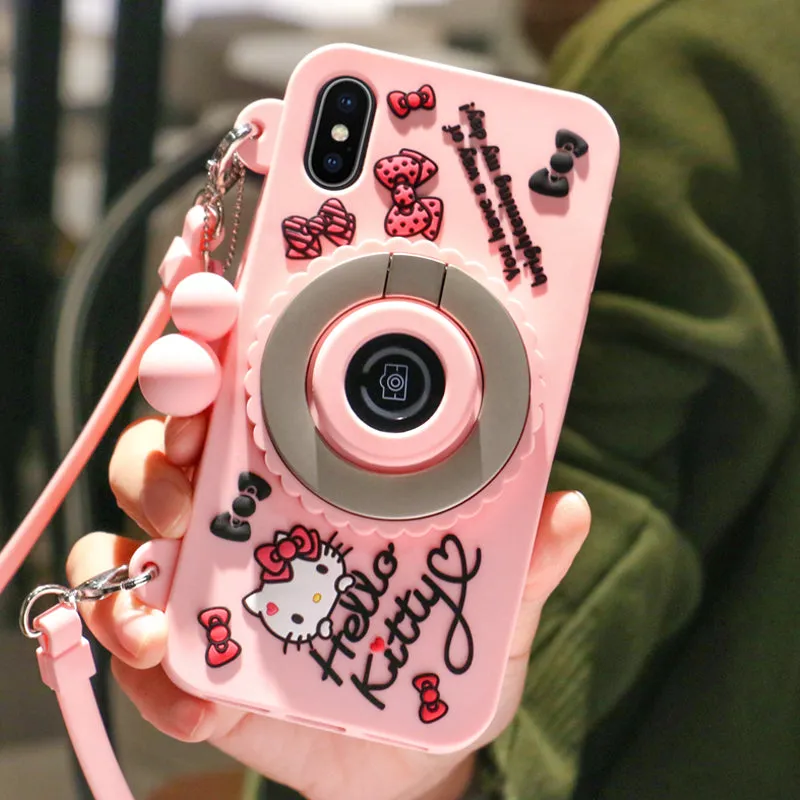 X-Doria Wit Hello Kitty Camera Bluetooth Self Timer 3D Silicone Shockproof Case for Apple iPhone XS/X