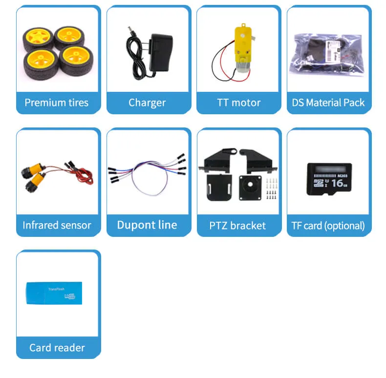 XR-DS Raspberry Pi AI vision smart programmable Robot Car Kit