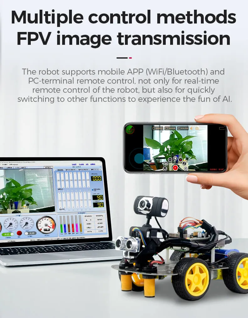 XR-DS Raspberry Pi AI vision smart programmable Robot Car Kit