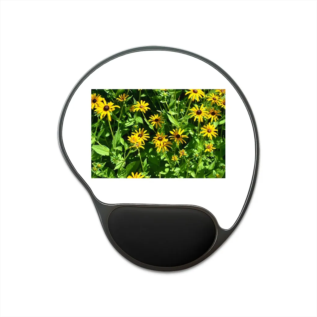 Yellow Flowers Mouse Pad With Wrist Rest