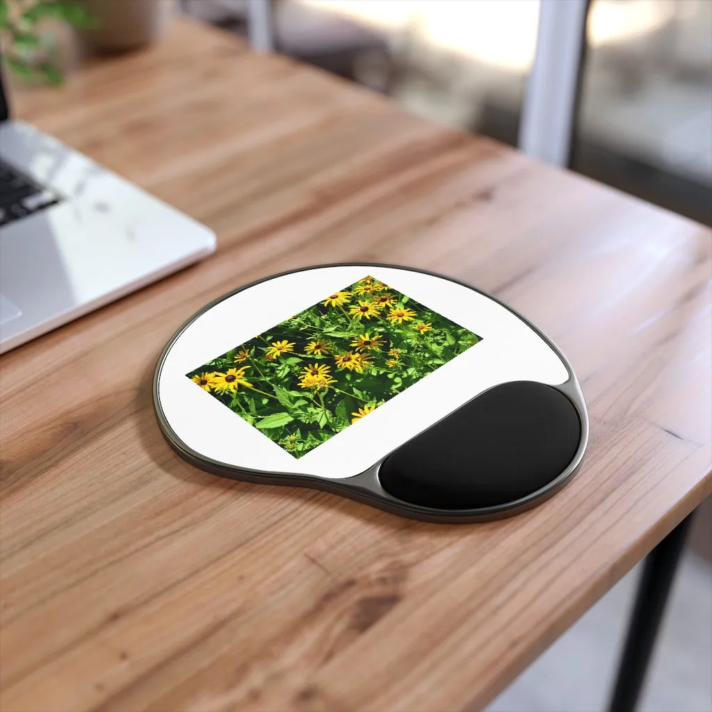 Yellow Flowers Mouse Pad With Wrist Rest