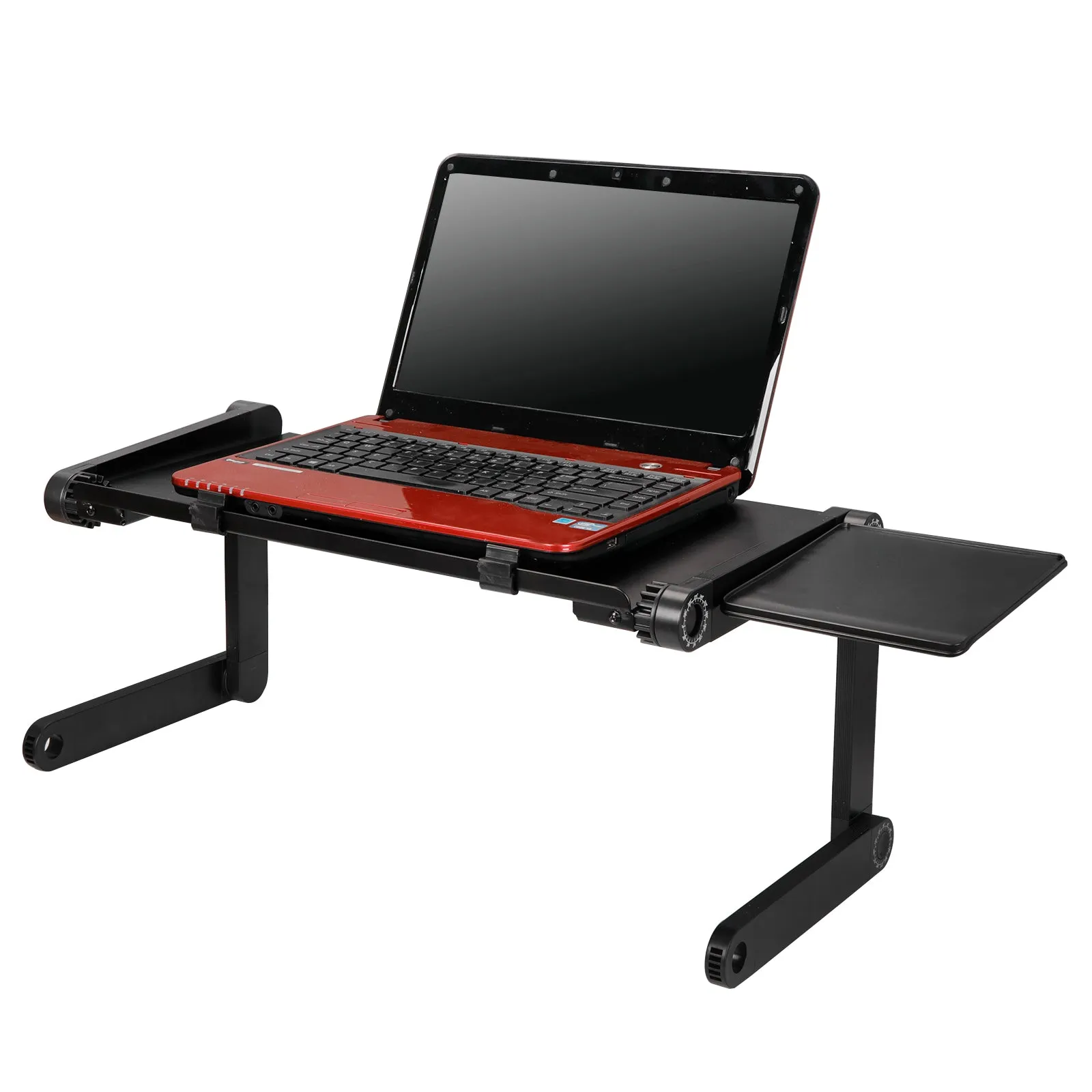 ZENY™ Laptop Stand Desk Table Portable Vented Lap Desk with Mouse Pad Side (Black)